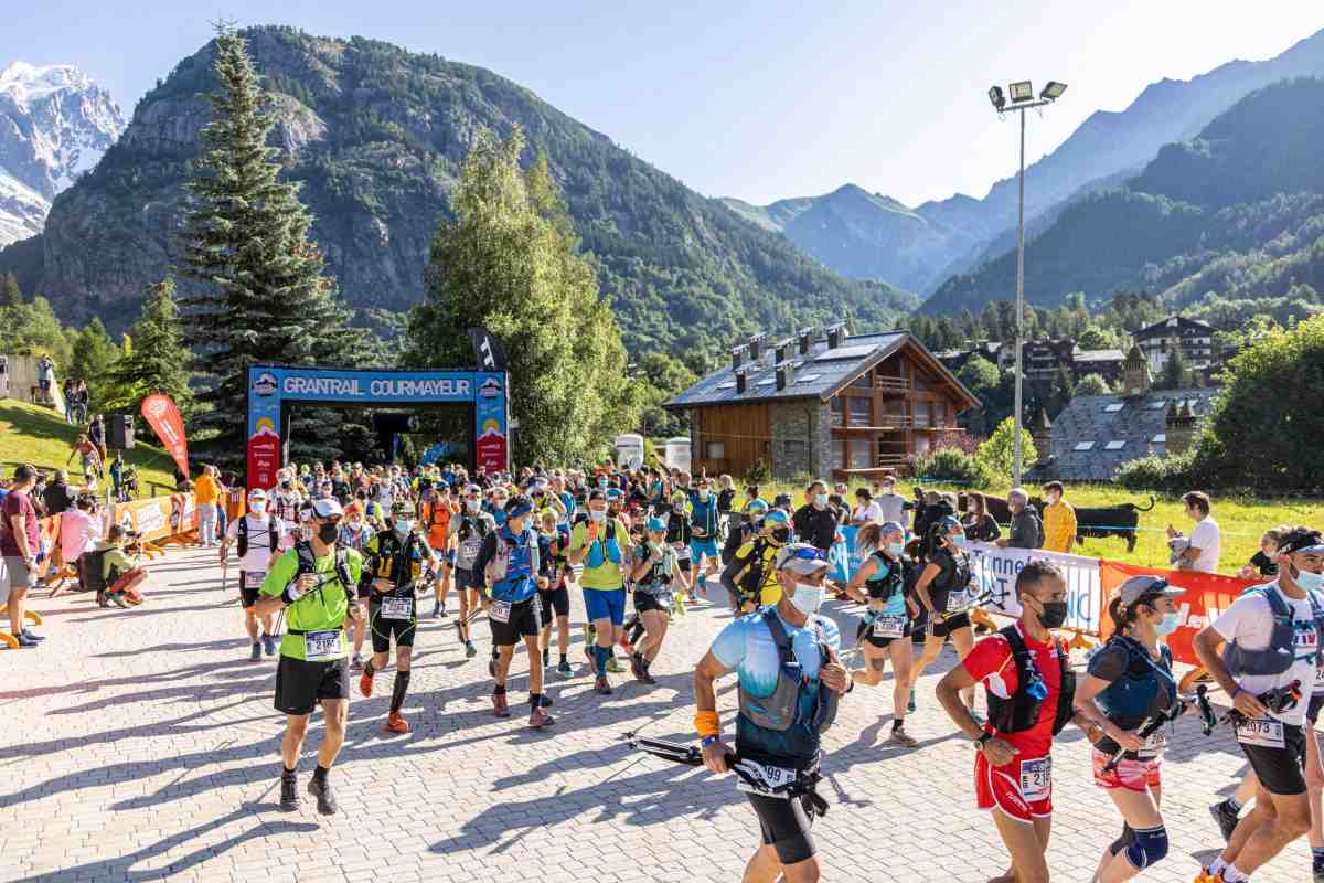 Gran Trail Courmayeur start line Gran Trail Courmayeur start line